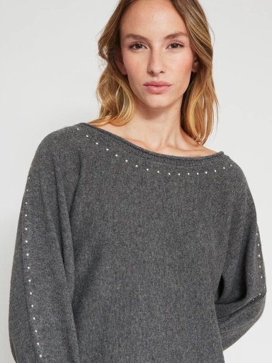 SWEATER MUJER INDEX MANGA LARGA TACHAS - 3