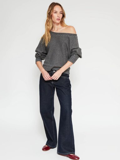 SWEATER MUJER INDEX MANGA LARGA TACHAS - 4