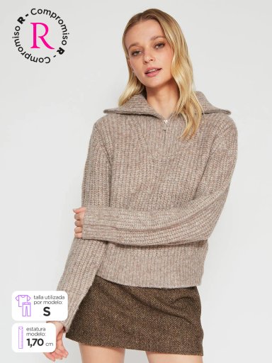 SWEATER MUJER INDEX CUELLO ALTO MANGA LARGA - 1