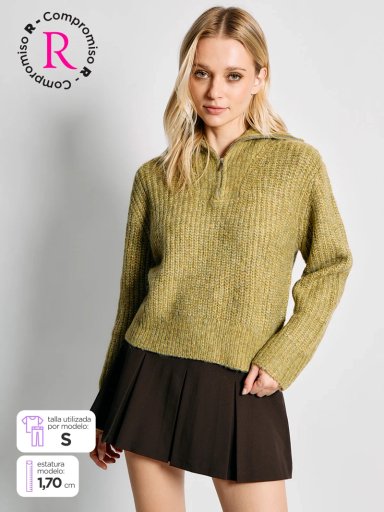 SWEATER MUJER INDEX CUELLO ALTO MANGA LARGA - 2