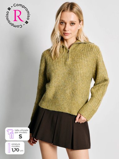 SWEATER MUJER INDEX CUELLO ALTO MANGA LARGA - 2