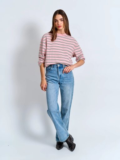 POLERA MUJER INDEX ALGODÓN MANGA LARGA RAYAS - 4