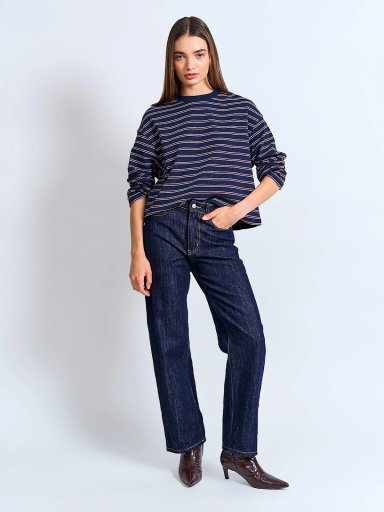 POLERA MUJER INDEX ALGODÓN MANGA LARGA RAYAS - 4