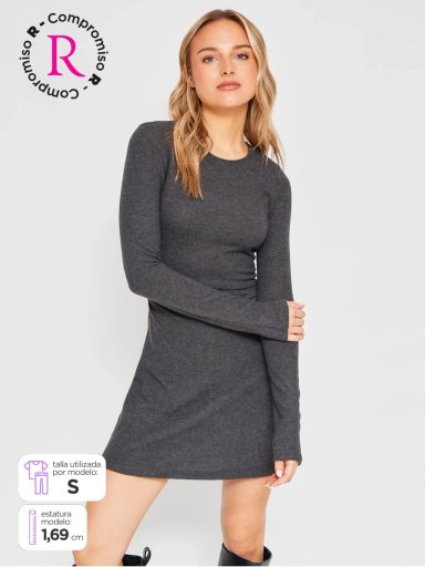 VESTIDO MUJER INDEX CORTO FRUNCE - 1