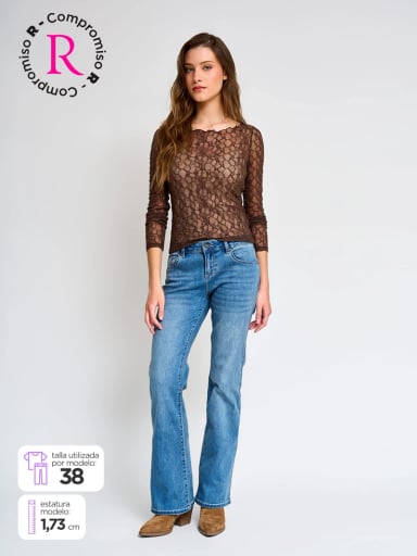 JEANS MUJER INDEX ALGODÓN APLICACIONES - 1
