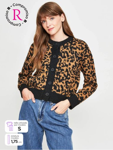 CARDIGAN MUJER TATIENNE ANIMAL PRINT - 1