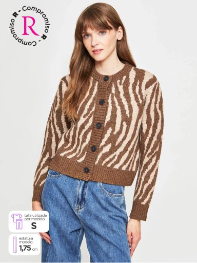 CARDIGAN MUJER TATIENNE ANIMAL PRINT - 1