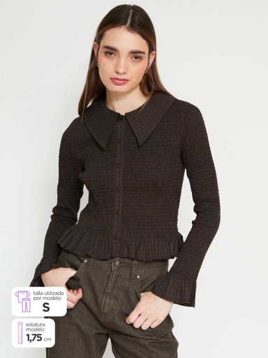 BLUSA MUJER BARBADOS ALGODÓN CUELLO BOBO PANAL - 1