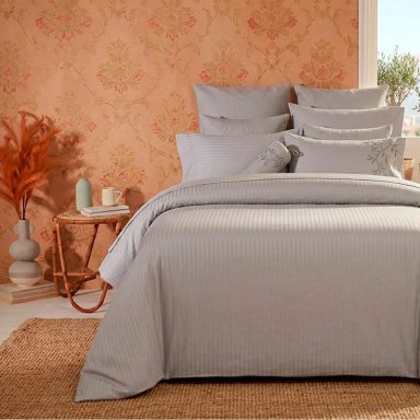 CUBREPLUMÓN RIPLEY HOME JACQUARD STRIPES 2 PLAZAS GRIS - 1