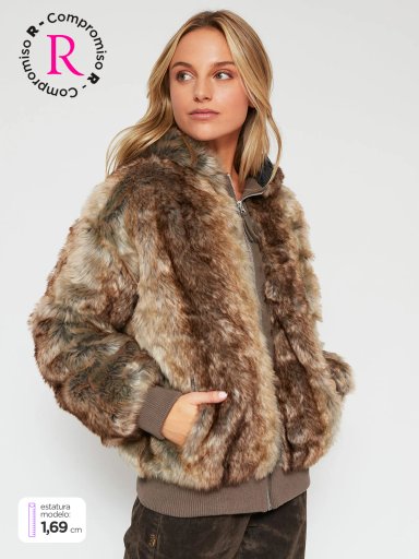 CHAQUETA MUJER INDEX CORTA PELUDA - 1
