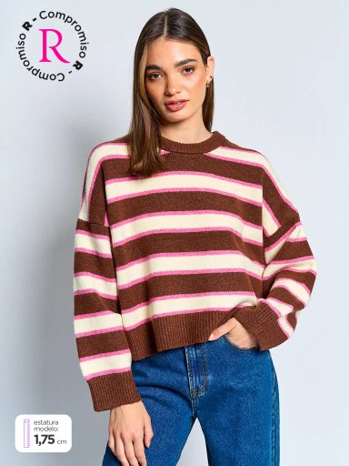 SWEATER MUJER INDEX MANGA LARGA OVERSIZE - 1