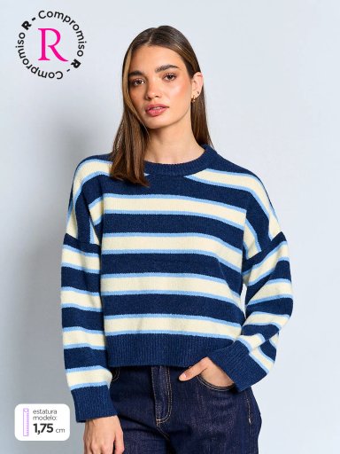 SWEATER MUJER INDEX MANGA LARGA OVERSIZE - 1