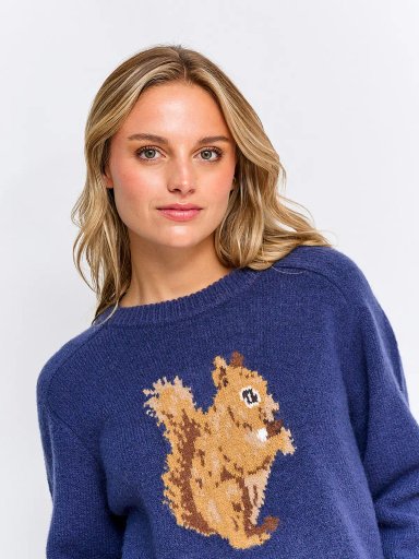 SWEATER MUJER INDEX MANGA LARGA CALADO - 3
