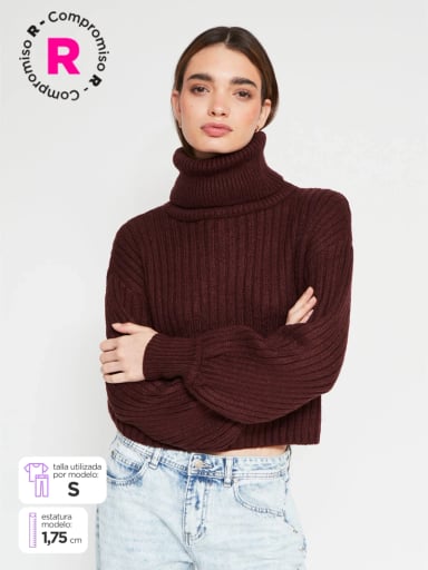 SWEATER MUJER INDEX CUELLO ALTO MANGA LARGA - 1