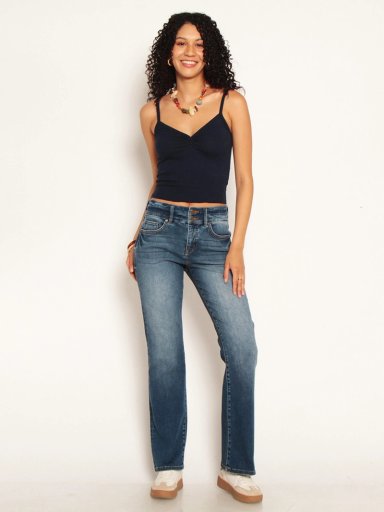 JEANS MUJER WADOS ALGODÓN RECTO TIRO ALTO - 1