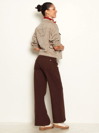 JEANS MUJER WADOS ALGODÓN WIDE TIRO MEDIO - 3