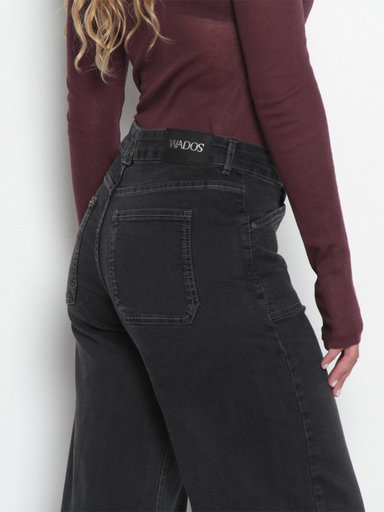 JEANS MUJER WADOS ALGODÓN WIDE CARGO TIRO MEDIO - 5