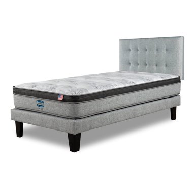 CAMA EUROPEA SIMMONS DREAMER PLUS 1.5 PLAZAS + RESPALDO URBAN PLATA - 2