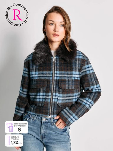 CHAQUETA MUJER INDEX CORTA ESCOCÉS - 1