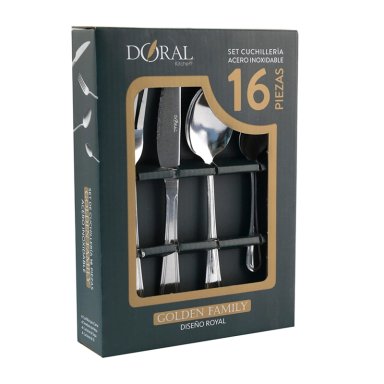 SET CUBIERTOS DORAL ROYAL GOLDEN FAMILY 16 PIEZAS - 3
