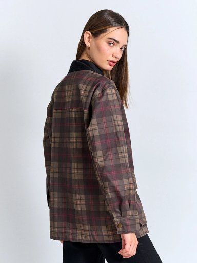 CHAQUETA MUJER INDEX ALGODÓN ENGOMADA ESCOCESA - 3