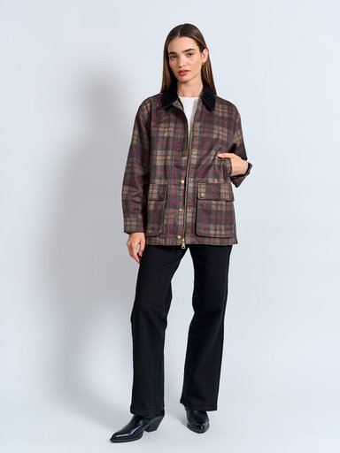 CHAQUETA MUJER INDEX ALGODÓN ENGOMADA ESCOCESA - 5
