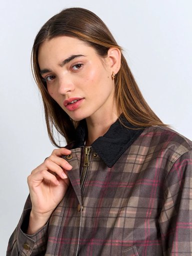 CHAQUETA MUJER INDEX ALGODÓN ENGOMADA ESCOCESA - 4