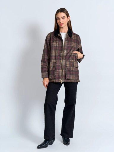 CHAQUETA MUJER INDEX ALGODÓN ENGOMADA ESCOCESA - 5