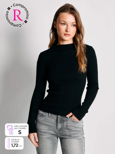 POLERA MUJER INDEX MANGA LARGA TEJIDO - 1