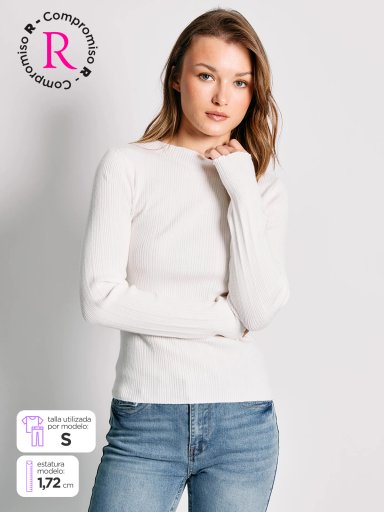 POLERA MUJER INDEX MANGA LARGA TEJIDO - 1