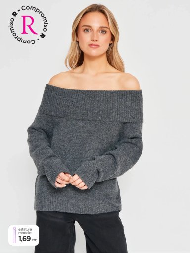 SWEATER MUJER INDEX MANGA LARGA HOMBRO DESCUBIERTO - 1