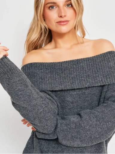 SWEATER MUJER INDEX MANGA LARGA HOMBRO DESCUBIERTO - 3