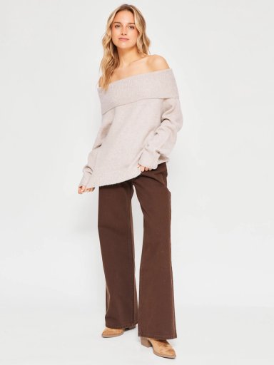 SWEATER MUJER INDEX MANGA LARGA HOMBRO DESCUBIERTO - 4
