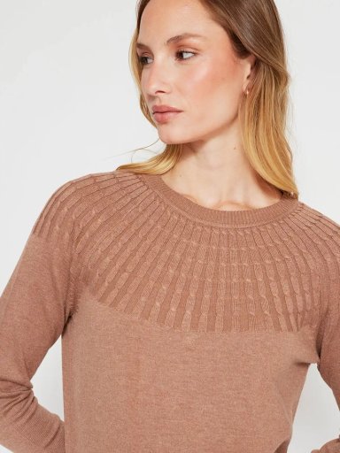 SWEATER MUJER AZIZ MANGA LARGA TRENZADO - 3