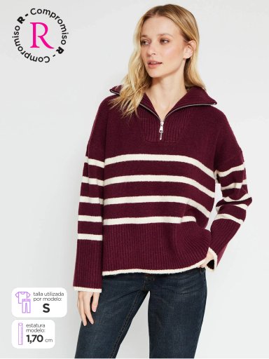 SWEATER MUJER INDEX MANGA LARGA BÁSICO - 1