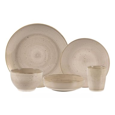 JUEGO DE VAJILLA SIMPLIT SIENA CERÁMICA 30 PIEZAS BEIGE - 2