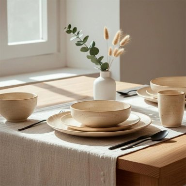 JUEGO DE VAJILLA SIMPLIT SIENA CERÁMICA 30 PIEZAS BEIGE - 3