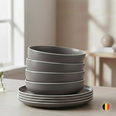 JUEGO DE VAJILLA SIMPLIT BRUSELAS CERÁMICA 30 PIEZAS GRIS - 8