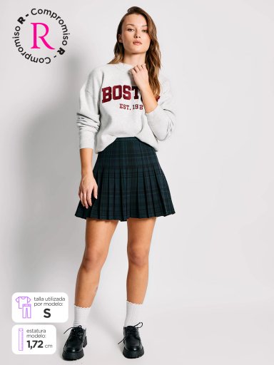 FALDA MUJER INDEX CORTA TABLEADA - 1