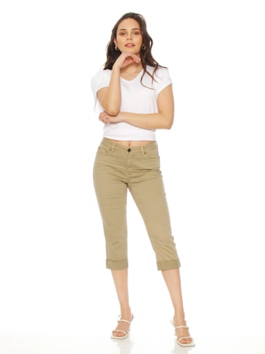 PANTALÓN MUJER WADOS ALGODÓN SKINNY BASTA ROLL UP - 1