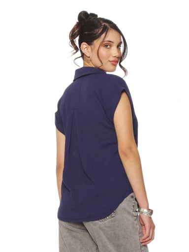 BLUSA MUJER WADOS MANGA CORTA ABOTONADA - 4