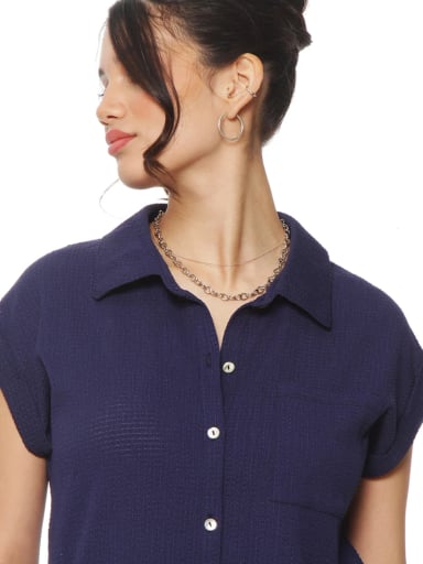 BLUSA MUJER WADOS MANGA CORTA ABOTONADA - 5