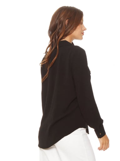 BLUSA MUJER WADOS MANGA LARGA ABOTONADA BOLSILLOS - 4