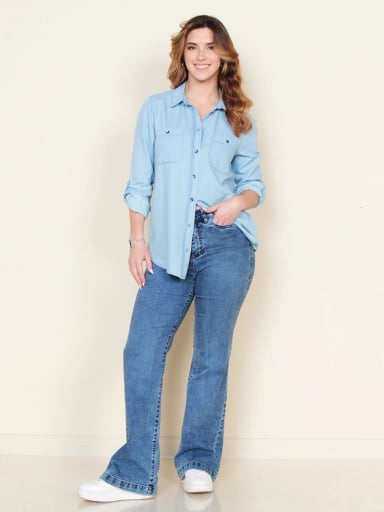 BLUSA MUJER WADOS MANGA LARGA ABOTONADA - 1