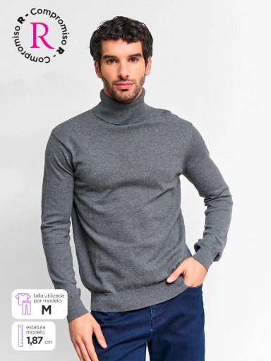 SWEATER HOMBRE MARQUIS ALGODÓN CUELLO ALTO - 1