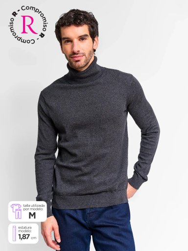 SWEATER HOMBRE MARQUIS ALGODÓN CUELLO ALTO - 1