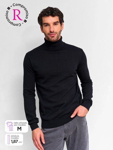SWEATER HOMBRE MARQUIS ALGODÓN CUELLO ALTO - 1