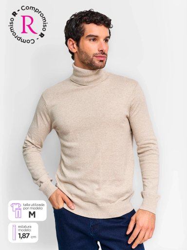 SWEATER HOMBRE MARQUIS ALGODÓN CUELLO ALTO - 1