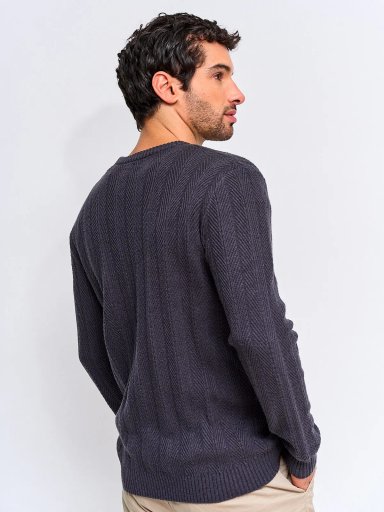 SWEATER HOMBRE MARQUIS CUELLO REDONDO TRENZADO TEXTURA - 2