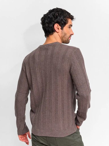SWEATER HOMBRE MARQUIS CUELLO REDONDO TRENZADO TEXTURA - 2
